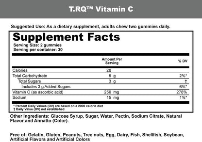 T.RQ Vitamin C Gummy - Natural Orange, 60 Gummies