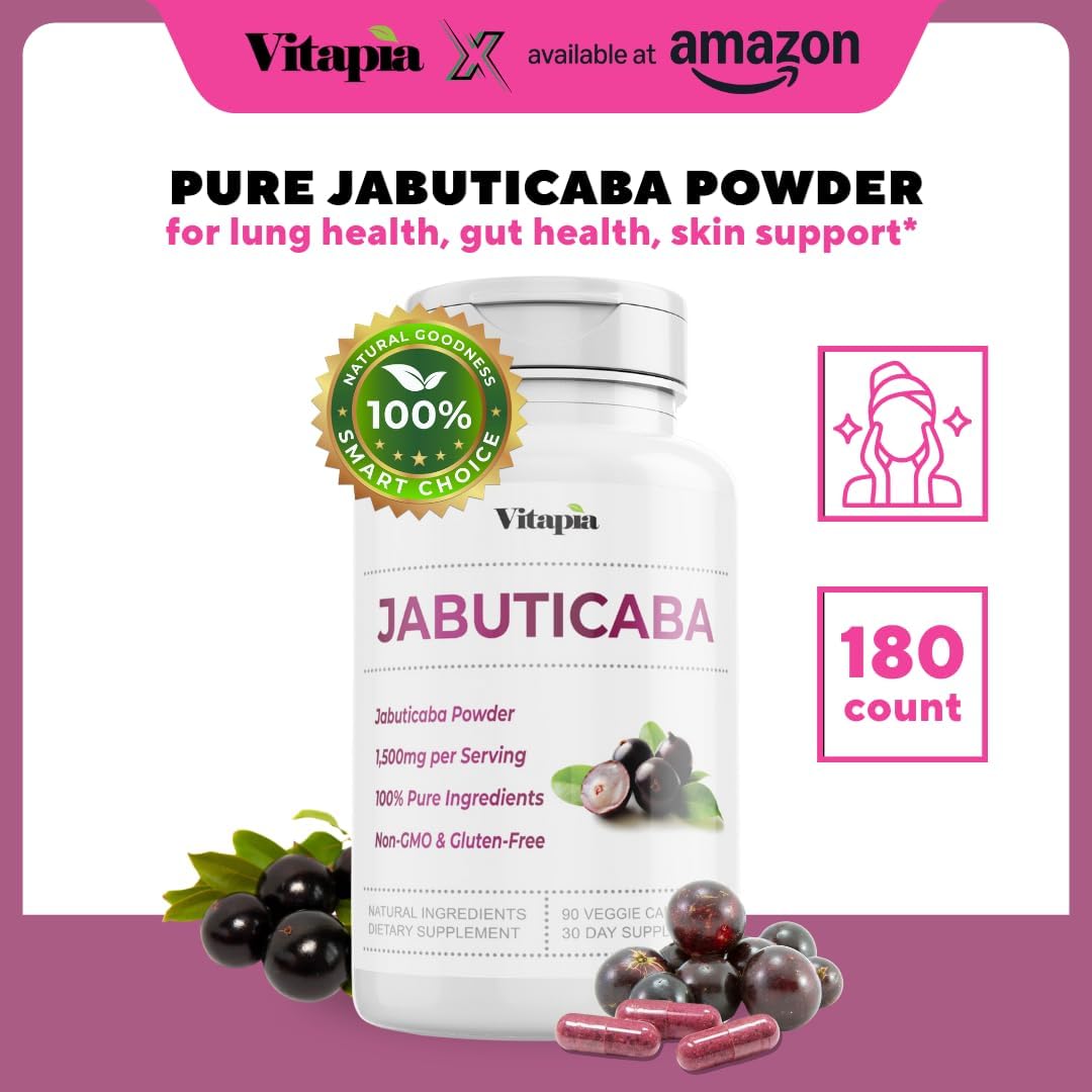 Jabuticaba Fruit Powder Supplement - 1500mg per Serving, 180 Vegan Capsules - görsel 2