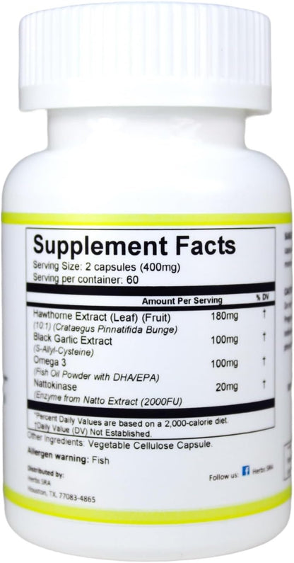 CARDIOCLEAN Cholesterol & Circulation Support Food Supplement – 120 Vegetarian Capsules