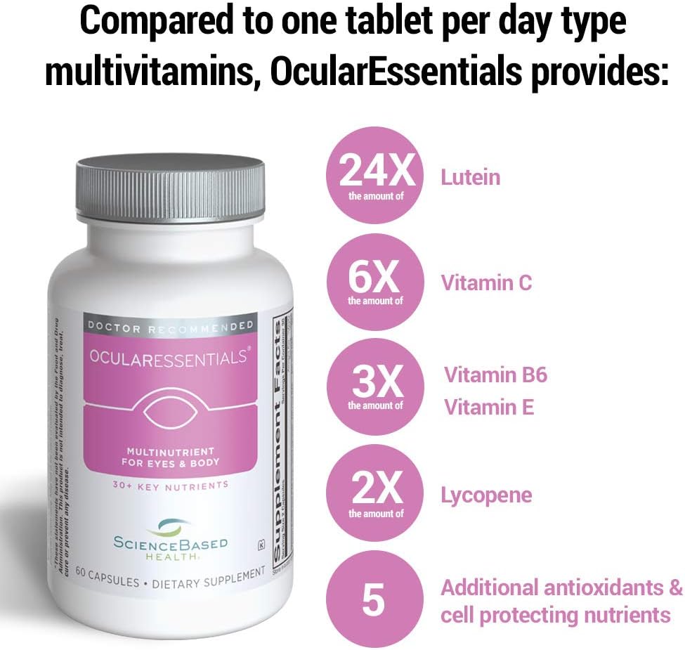 ScienceBased Health OcularEssentials – Daily Multivitamin for Eye Health Support – 60 Capsules - görsel 4