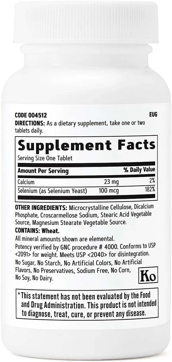 GNC Selenium 100mcg – 100 Vegetarian Tablets - görsel 2