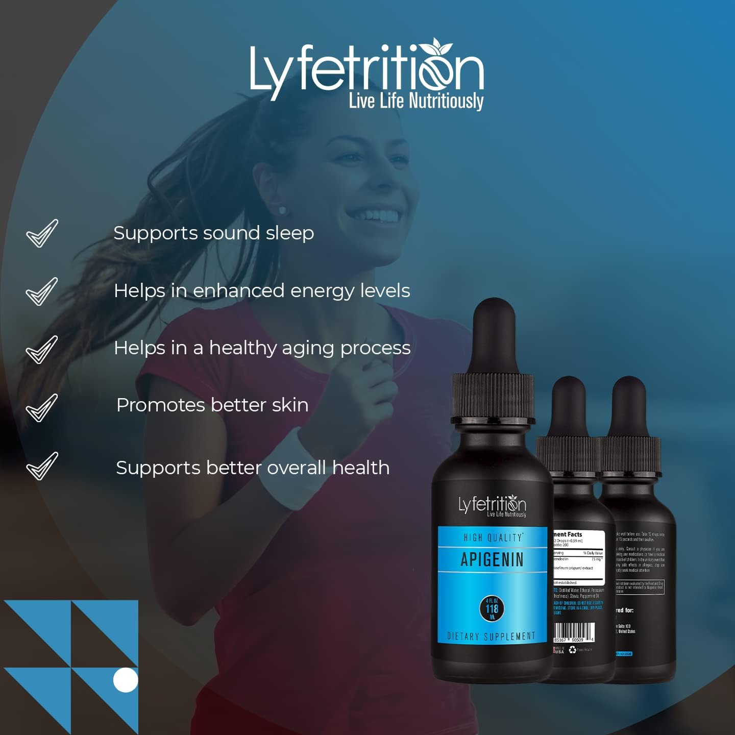 Lyfetrition Apigenin Supplement 70mg, 118 ml Liquid, 220 Servings - görsel 5