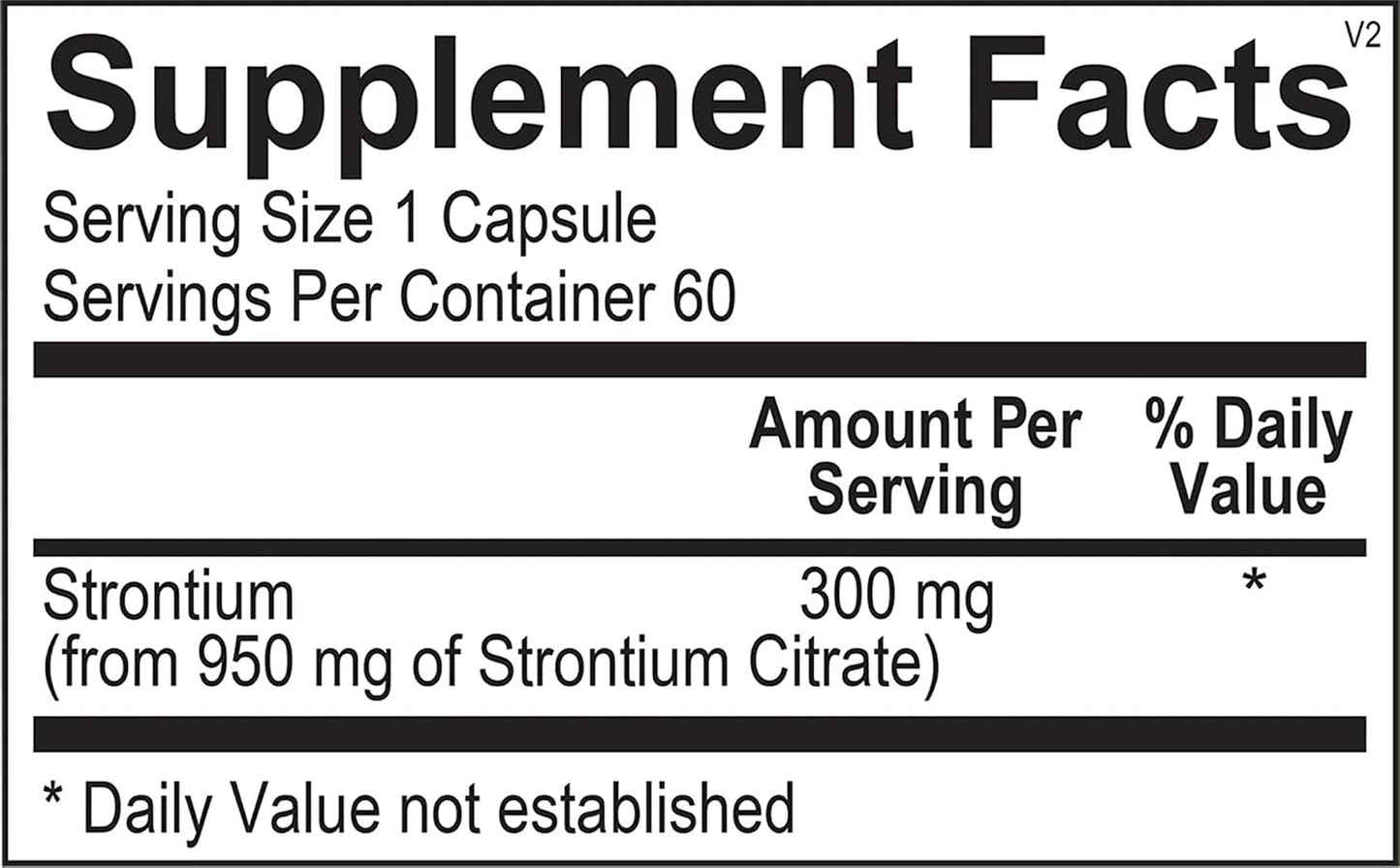 Super Strontium Boost Dietary Supplement - Strontium Citrate for Bone Support (60 Capsules) - görsel 4