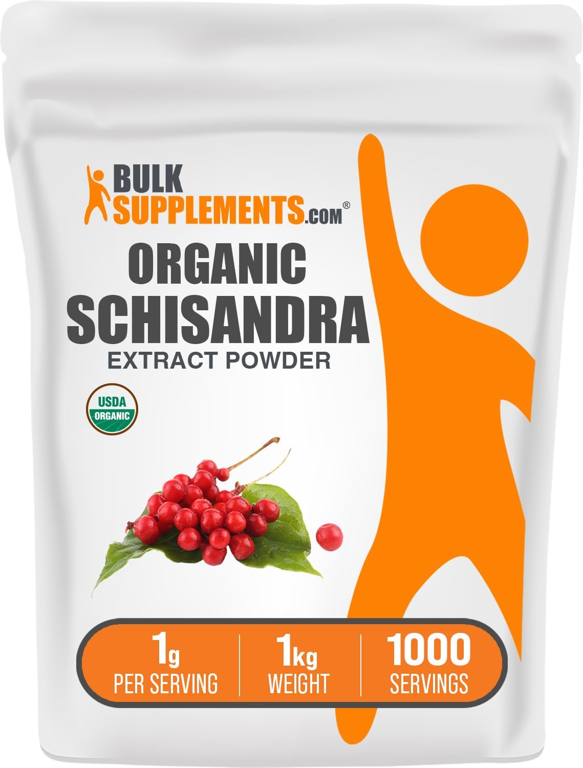 BulkSupplements.com Organic Schisandra Extract Powder - Herbal Supplement, Gluten-free, 1g per Serving, 100g - görsel 6