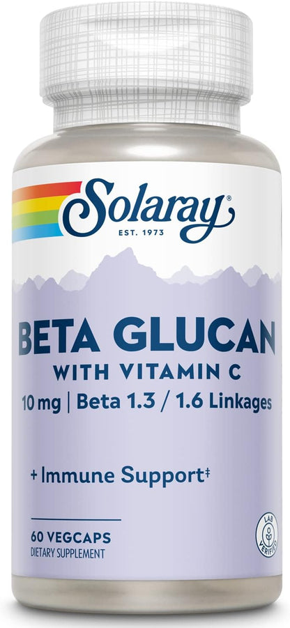 SOLARAY Beta Glucan with Vitamin C – Immune Support – 60 VegCaps