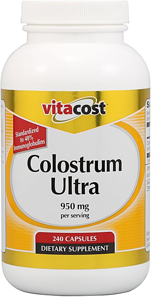 Vitacost Colostrum Ultra 40% IgG – 950 mg per Serving, 240 Capsules - görsel 1
