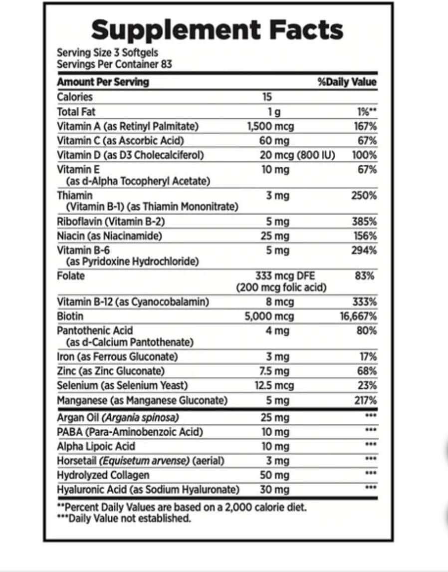 Nature's Bounty Hair, Skin and Nails, 250 Softgels (2 Pack) - görsel 3