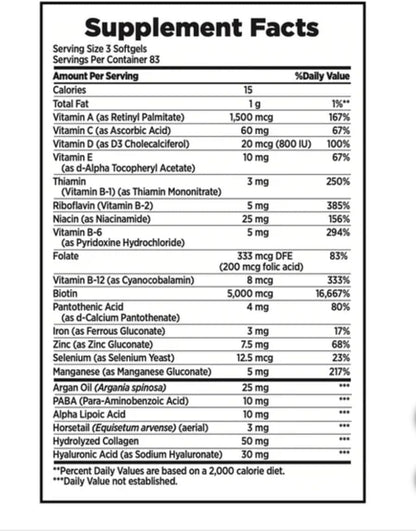 Nature's Bounty Hair, Skin and Nails, 250 Softgels (2 Pack)