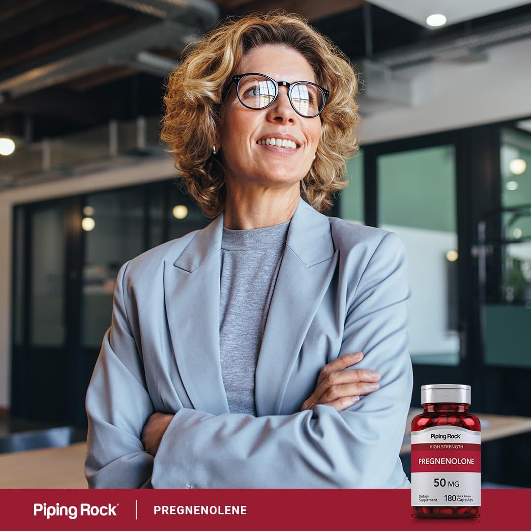 Piping Rock Pregnenolone 50 mg, 180 Capsules | Hormone Support Supplement - görsel 6
