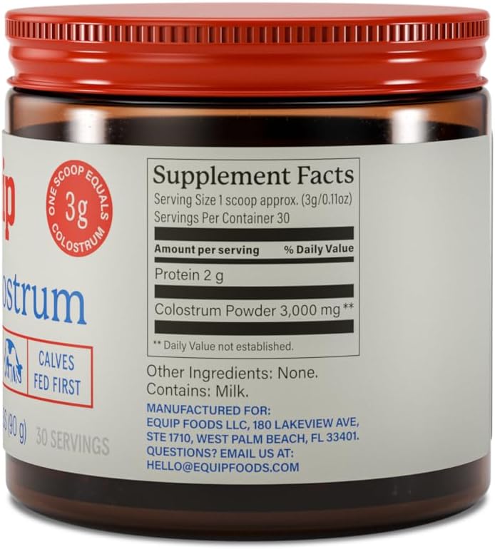 Equip Foods Core Bovine Colostrum Powder – Grass-Fed, 3,000mg, Unflavoured - görsel 7