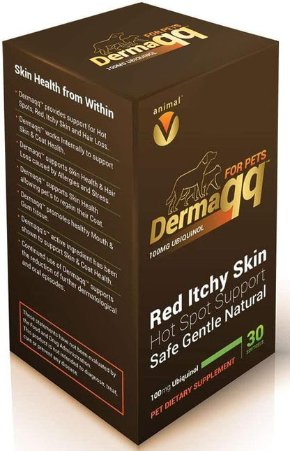 Dermaqq Ubiquinol – CoQ10 for Dogs and Cats – Hot Spots, Hair Loss, Dermatitis Support (2 Boxes – 100 mg Softgels)