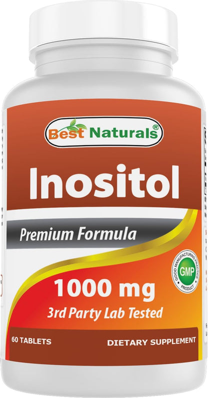Best Naturals Inositol 1000mg 120 Tablets – Also Known as Vitamin B8