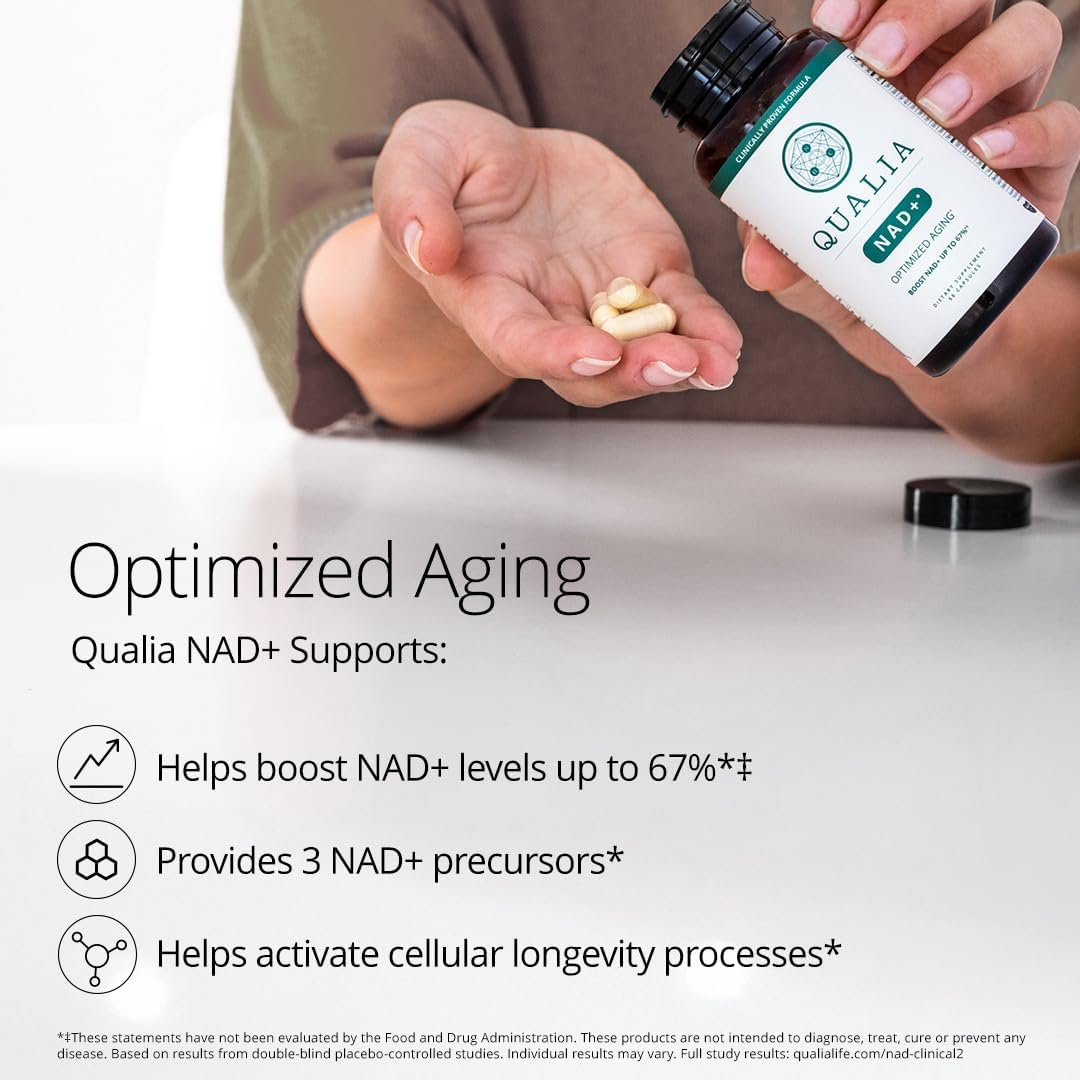 Qualia NAD+ Supplement - Nicotinamide Riboside, Niacin, Niacinamide - 1 Month Supply - görsel 3