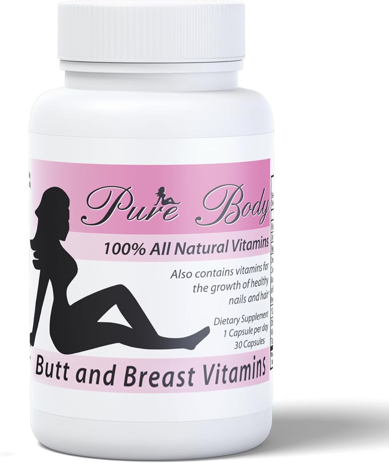 PureBody Vitamins All-in-1 BBL Capsules – Bum & Breast Enhancement Supplement - görsel 1