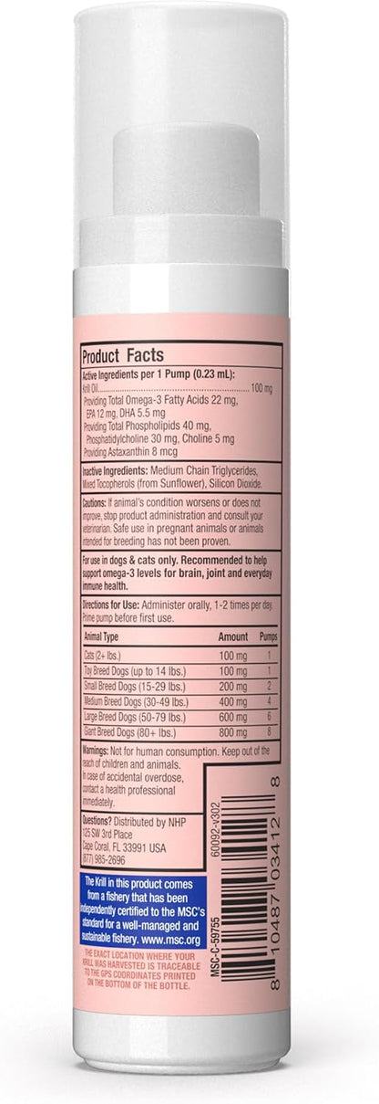 Bark & Whiskers Krill Oil Liquid Pump – Omega-3 for Cats & Dogs