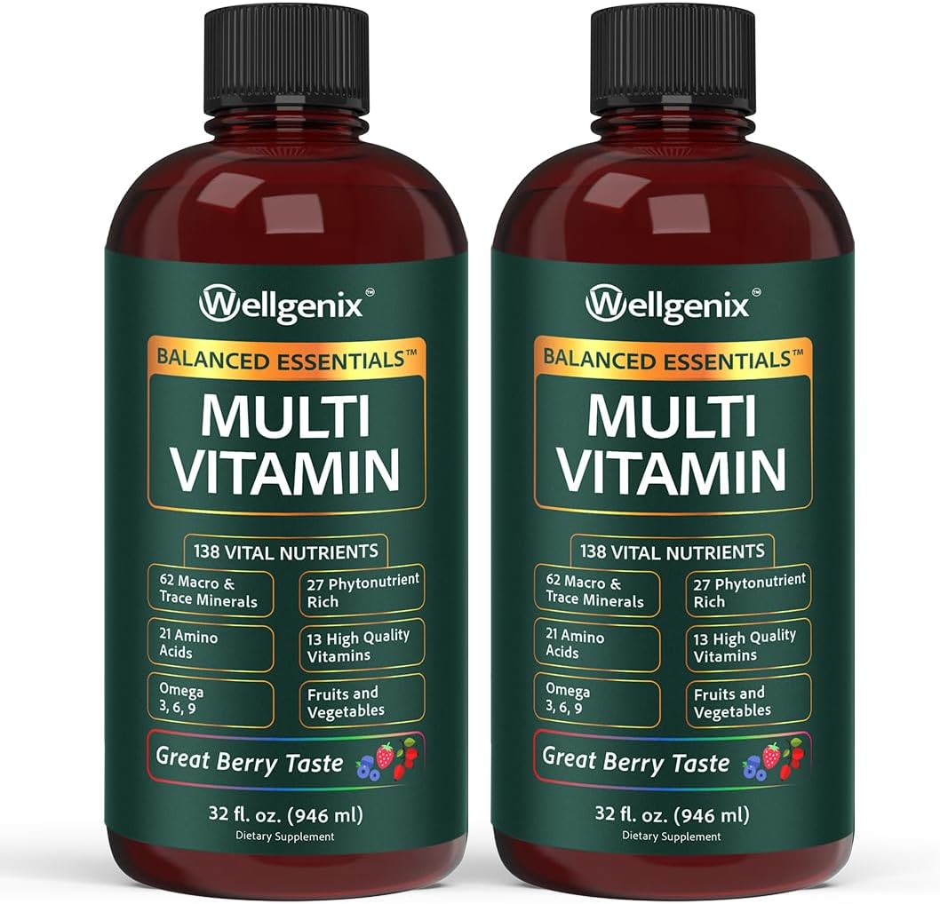 Wellgenix Balanced Essentials Liquid Multivitamin & Minerals - 946 ml - 138 Nutrients per Serving - görsel 9
