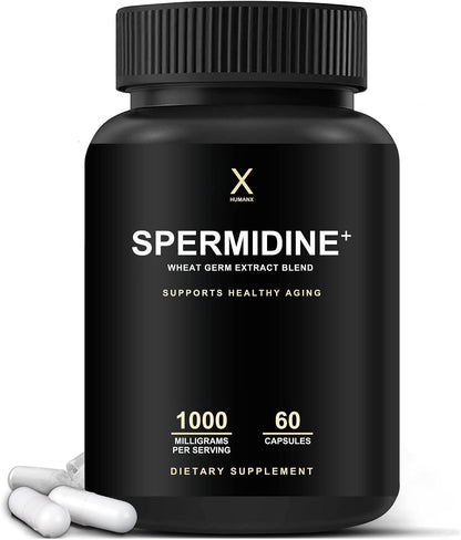 HUMANX Spermidine+ - Spermidine-Rich Wheat Germ Extract & Zinc for Cellular Renewal - Non-GMO, Made in the USA
