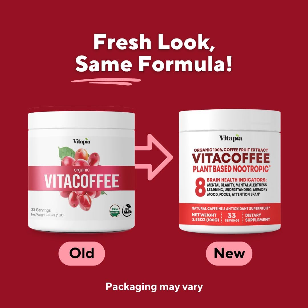 Vitacoffee Coffee Fruit Powder for Alertness, Concentration, and Antioxidant Support – 100g (33-Day Supply) – Non-GM, Gluten-Free, Vegan - görsel 3