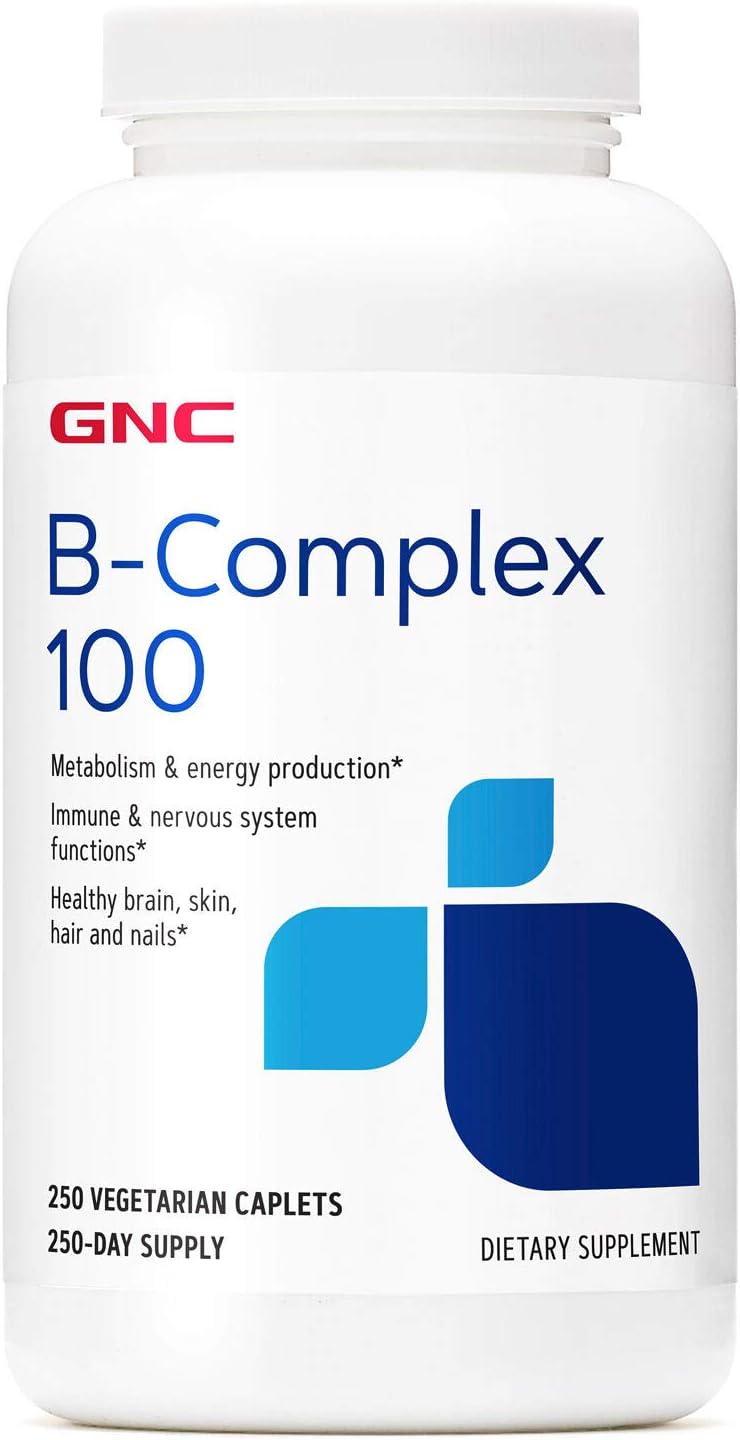 GNC Vitamin B Complex 100 Supplement, 250 Vegetarian Caplets - görsel 1