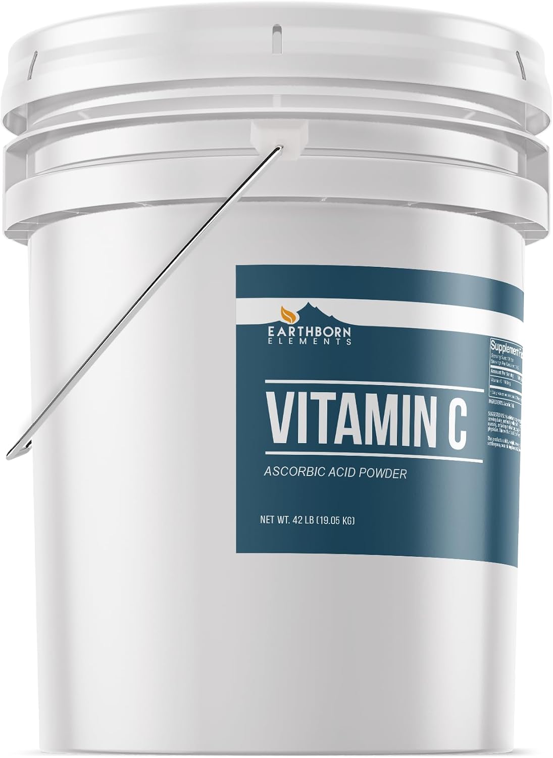 Earthborn Elements Vitamin C Powder - Pure Ascorbic Acid, 5 Gallon Bulk Container - görsel 2