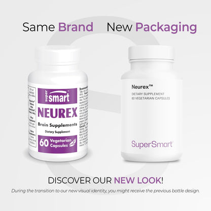 Supersmart Neurex – Brain Supplement for Memory & Cognitive Processing | Non-GMO & Gluten-free – 60 Vegetarian Capsules