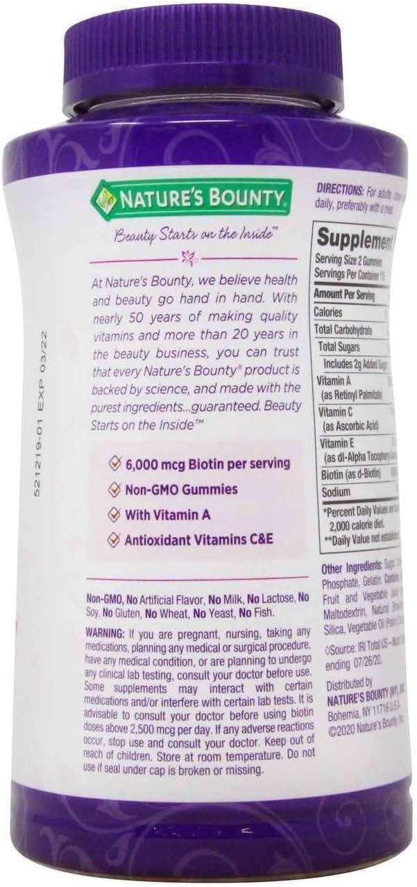 Nature's Bounty Hair, Skin & Nails Rapid Gummies with Biotin and Argan, 230 Gummies - görsel 2
