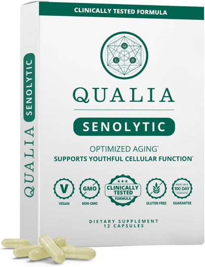 Qualia Senolytic Supplement – Fisetin, Quercetin, Piperlongumin – 1 Month's Supply