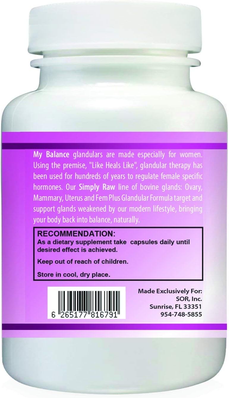 Simply Raw MAMMARY Glandular - Raw Bovine Mammary Glandular 400 mg, 100 Capsules - görsel 3