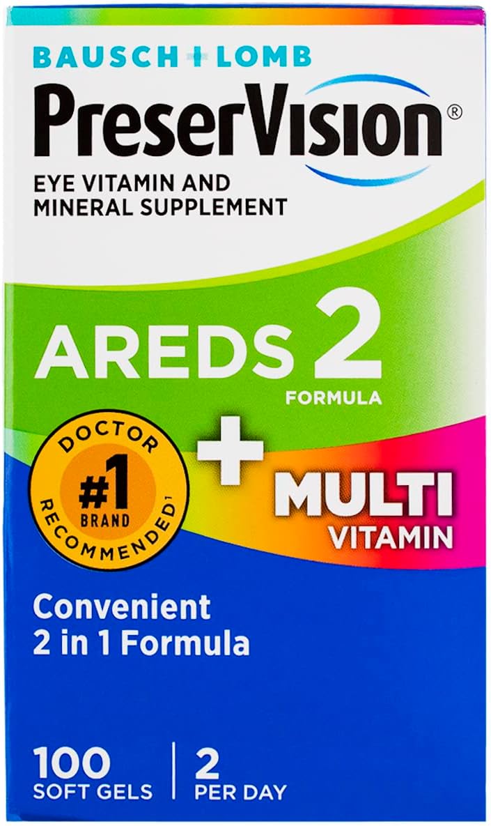Bausch + Lomb PreserVision Eye Vitamin Mineral, 100 Soft Gels (Pack of 2) - görsel 1