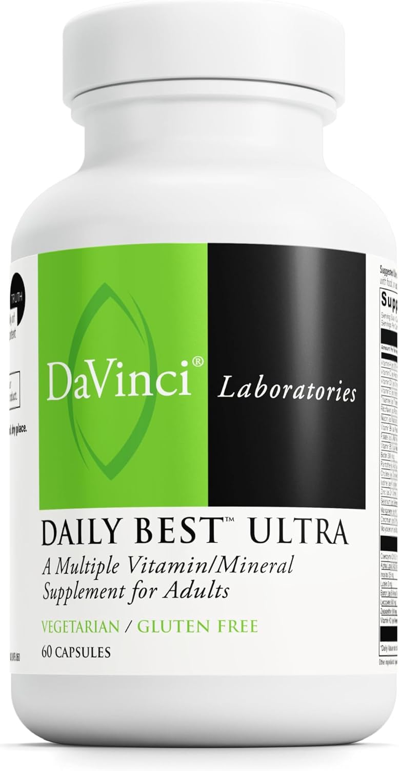DAVINCI Labs Daily Best Ultra - Multivitamin & Mineral Supplement with B Vitamins, CoQ10, Choline, Boron, Lycopene - 60 Vegetarian Capsules - görsel 1