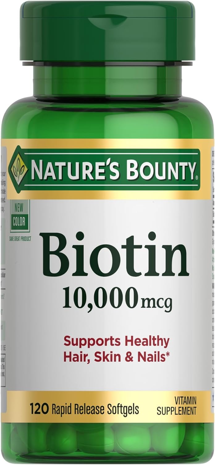 Nature's Bounty Biotin 10,000 mcg, 120 Softgels - görsel 1