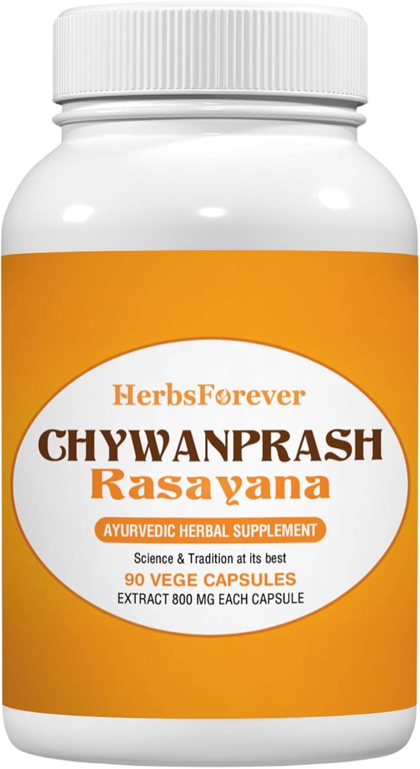 Chywanprash | Traditional Ayurvedic Herbal Blend | Supports General Wellbeing, Vitality & Energy | Vegetarian Capsules | Natural Supplement – 90 Capsules - görsel 1