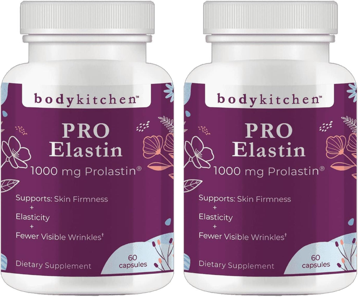 Body Kitchen Pro Elastin Peptides 1000mg – Marine-Derived Supplement for Skin Firmness and Elasticity, 60 Capsules (Pack of 2) - görsel 1