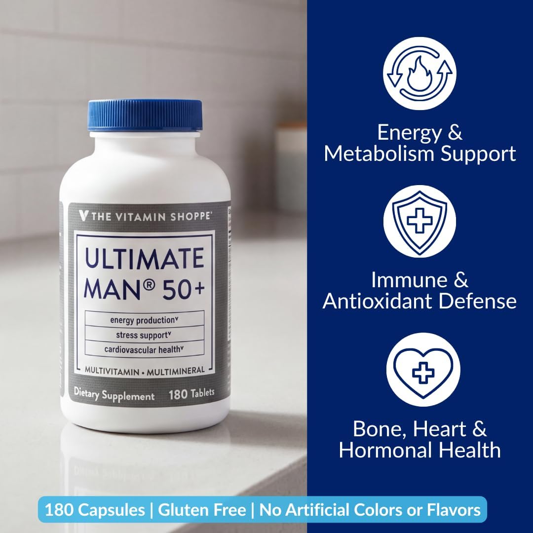 The Vitamin Shoppe Ultimate Man 50+ Multivitamin, 180 Tablets - görsel 2