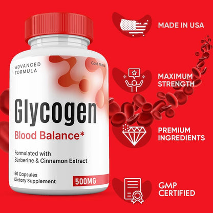 Glycogen Blood Balance Capsules - Premium All-Natural Ingredients, Maximum Strength (3-Pack)