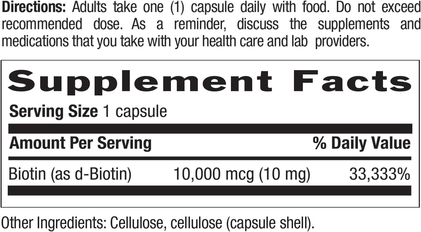 Country Life High-Potency Biotin 10 mg (10,000 mcg) - Vegan & Gluten-Free Biotin Supplement for Hair, Skin & Nails, Energy Metabolism - görsel 6