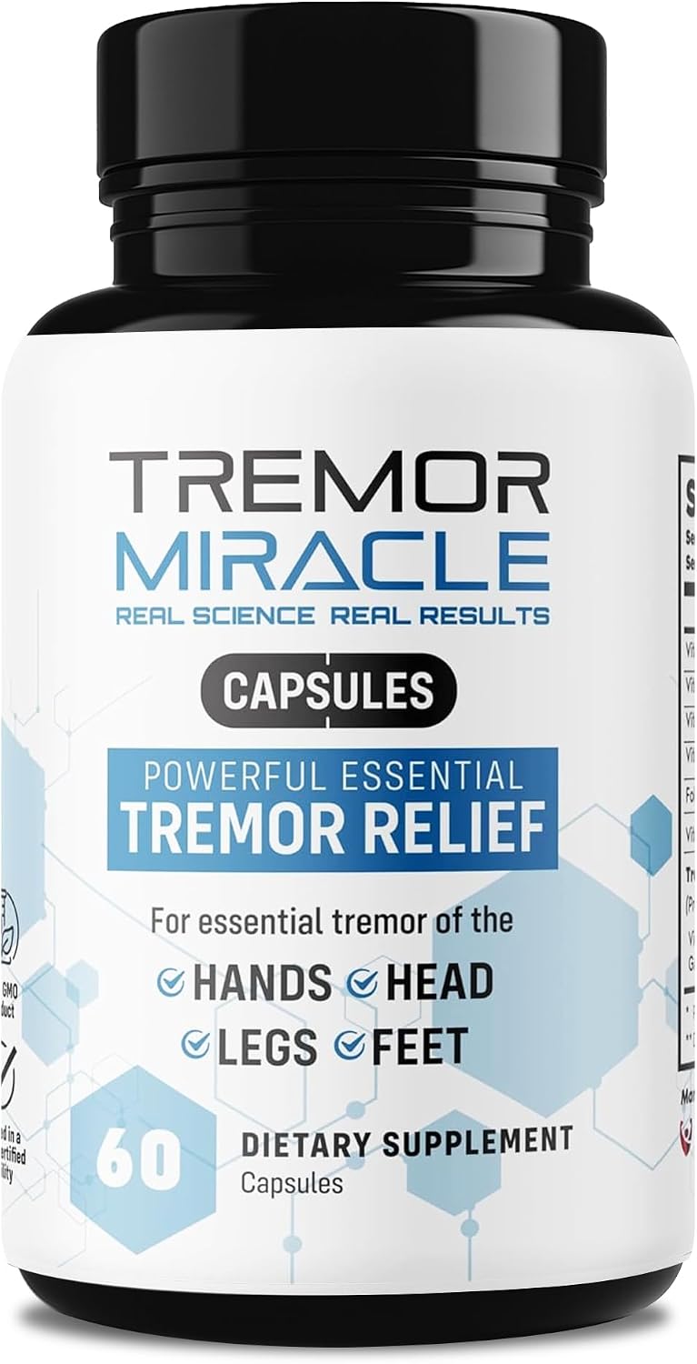 Real Science Tremor Support Capsules – Tremor Relief Supplement with GABA and Vitamins for Nervous System Support – Made in USA, 60 Capsules - görsel 1