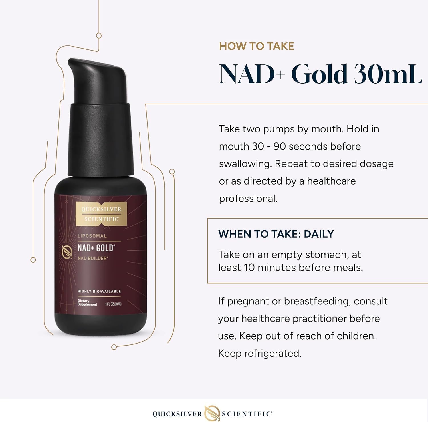 Quicksilver Scientific NAD+ Gold 30ml - görsel 6