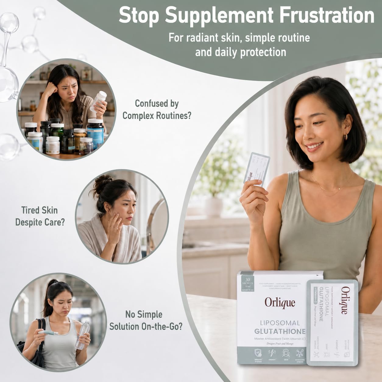 Orlique Liposomal Glutathione Supplement with Vitamin C, Mango Dragon Fruit, 30 Sachets - görsel 4