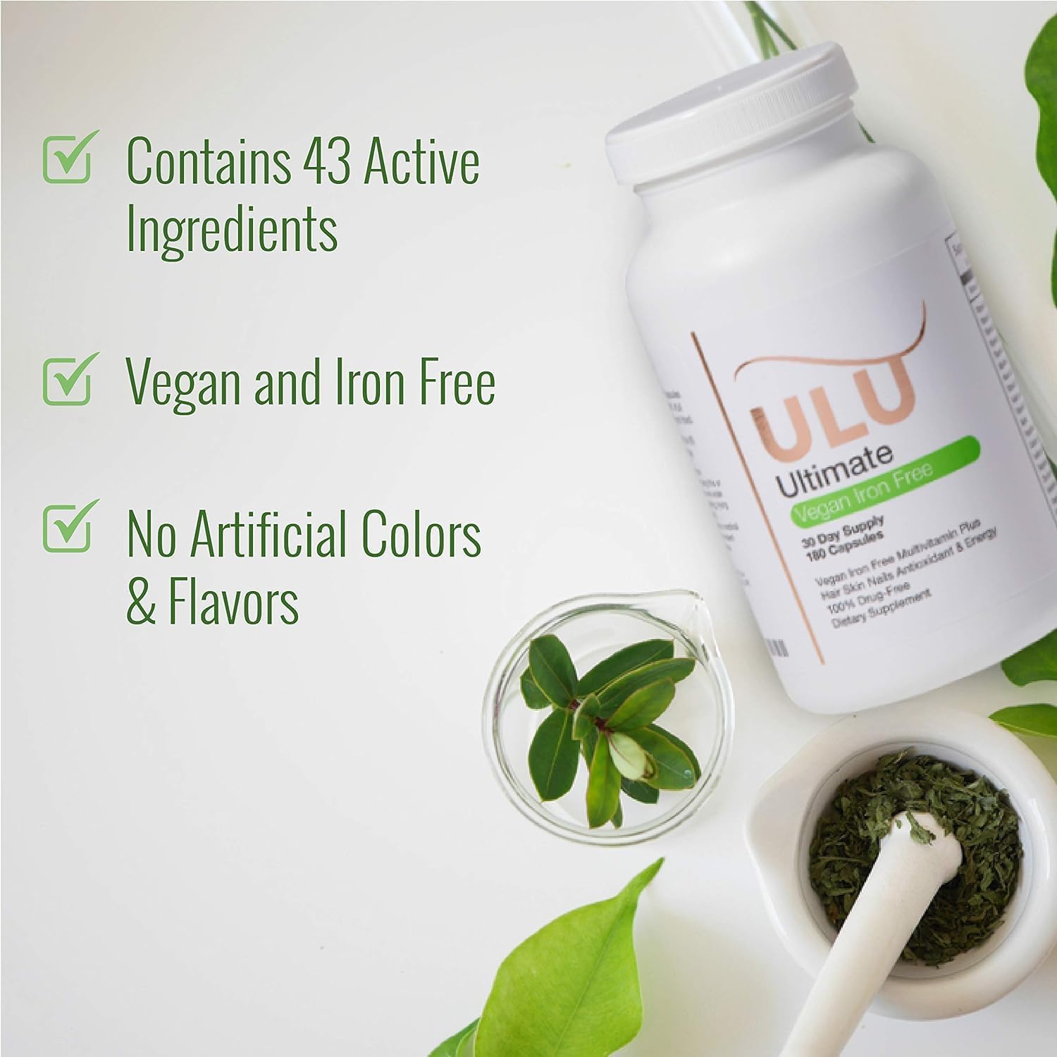 ULULIFE Ultimate Multivitamin – Vegan, Iron-Free, for Hair, Skin & Nails (360 Capsules, Pack of Two) - görsel 3