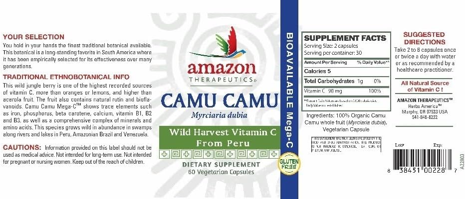 Camu-Camu Mega C 500 mg – Wild Crafted Vitamin C Supplement - görsel 2