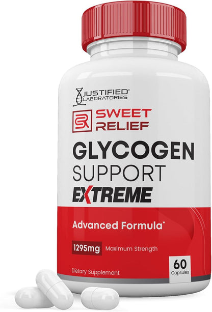 Justified Laboratories Sweet Relief Glycogen Support Extreme - 1295mg Herbal & Vitamin Blend, 120 Capsules (Twin Pack)