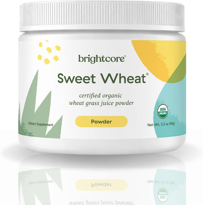Brightcore Nutrition Sweet Wheat Wheatgrass Juice Powder – Super Greens for Digestive Comfort & Vitality, 90g