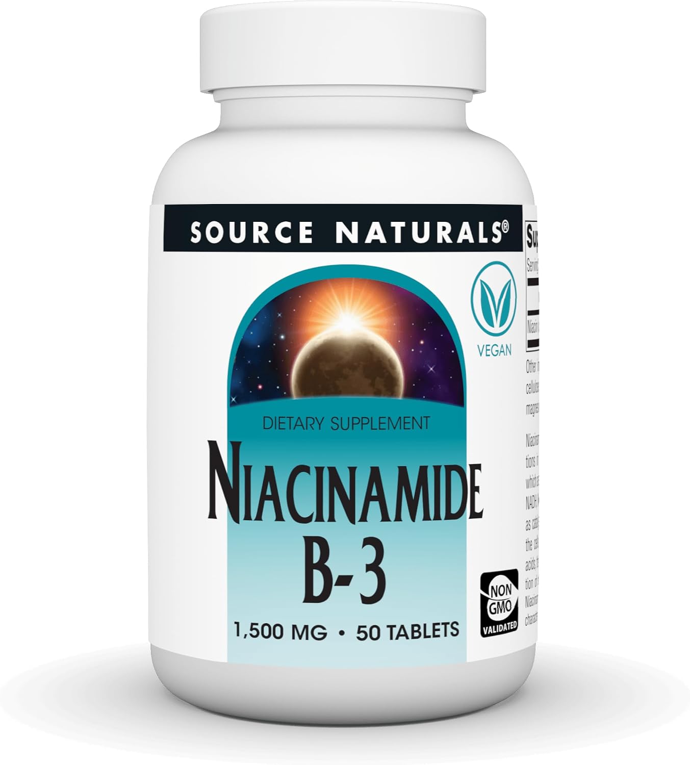 Source Naturals Niacinamide B-3, 1500 mg, 50 Vegan Tablets - görsel 1