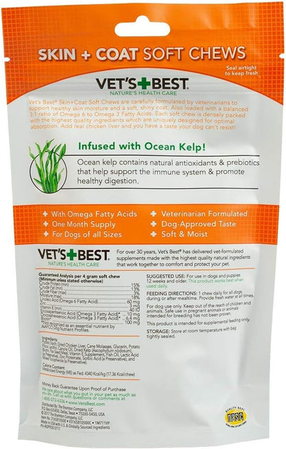 Vet's Best Skin & Coat Dog Supplements - 30 Soft Chews