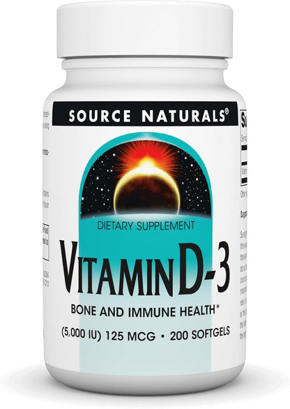 Source Naturals Vitamin D-3 5000 IU – 200 Softgels