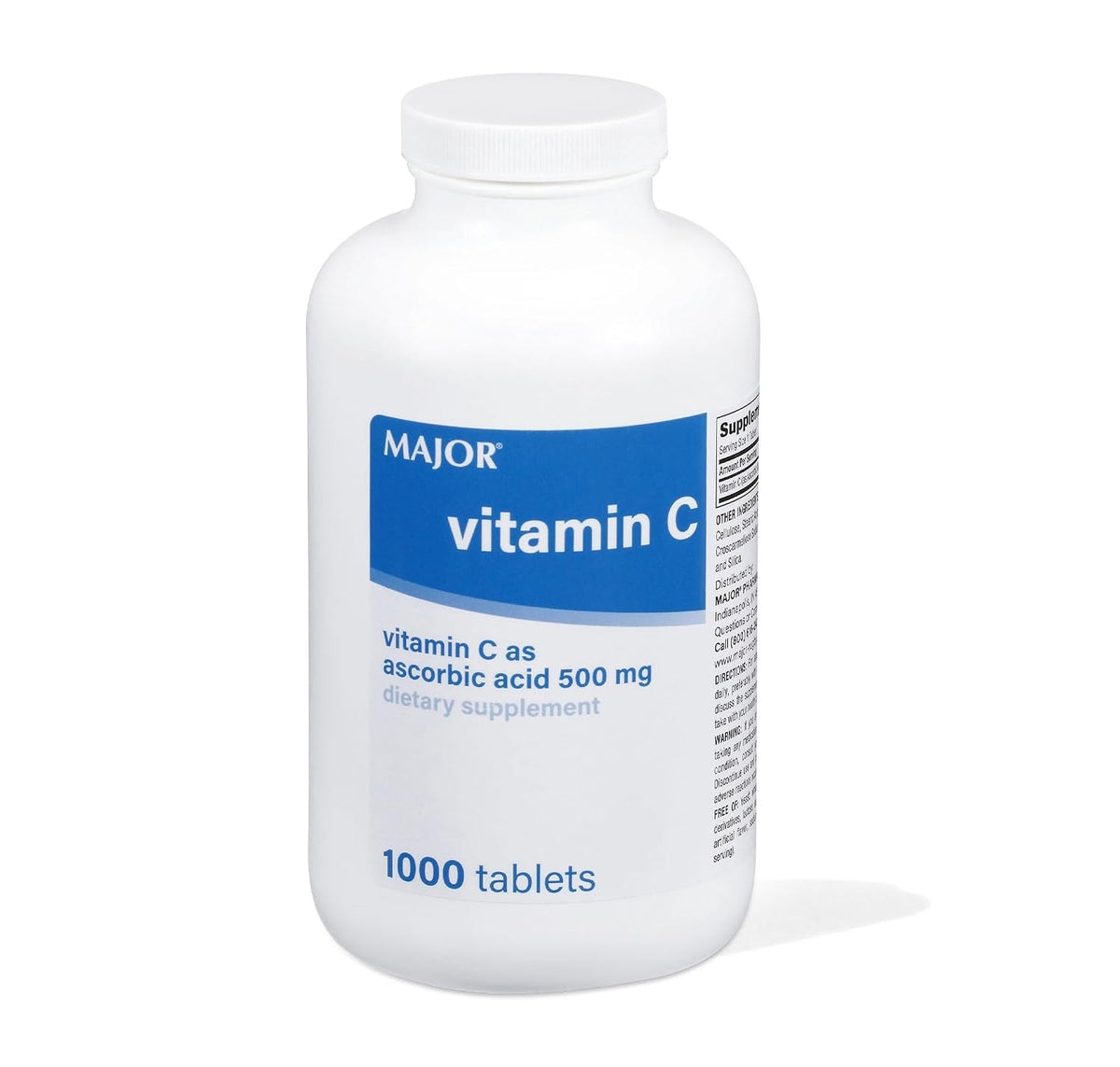 Major Vitamin C 500 mg Ascorbic Acid Tablets, 1000 Tablets - görsel 1
