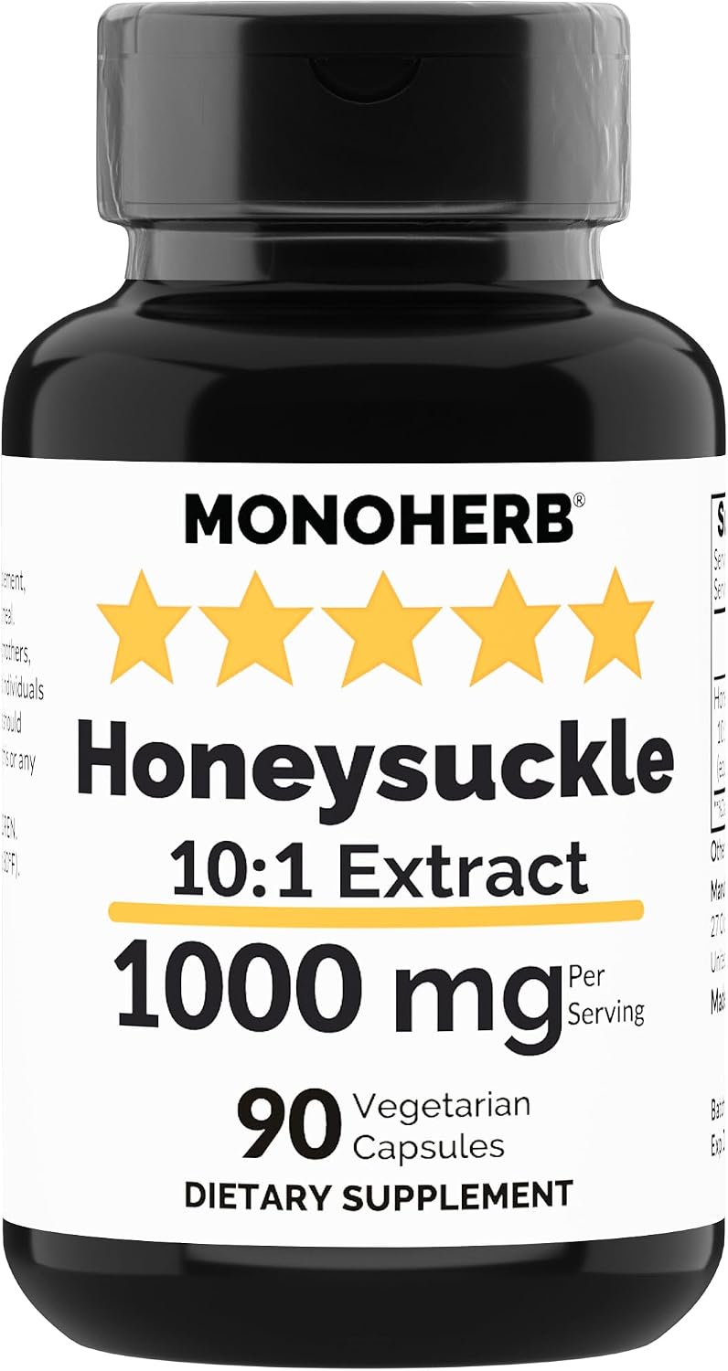 MONOHERB Honeysuckle Extract 1000 mg, 90 Vegetarian Capsules - görsel 1