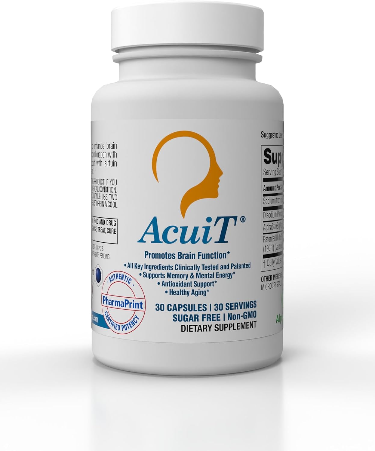 PharmaPrint AcuiT – Cognitive Support Food Supplement with Alpha-GPC, 30 Capsules - görsel 1