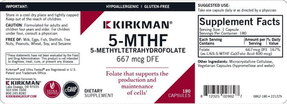 Kirkman 5-MTHF (5-Methyltetrahydrofolate) - Active Folate for Cell Maintenance